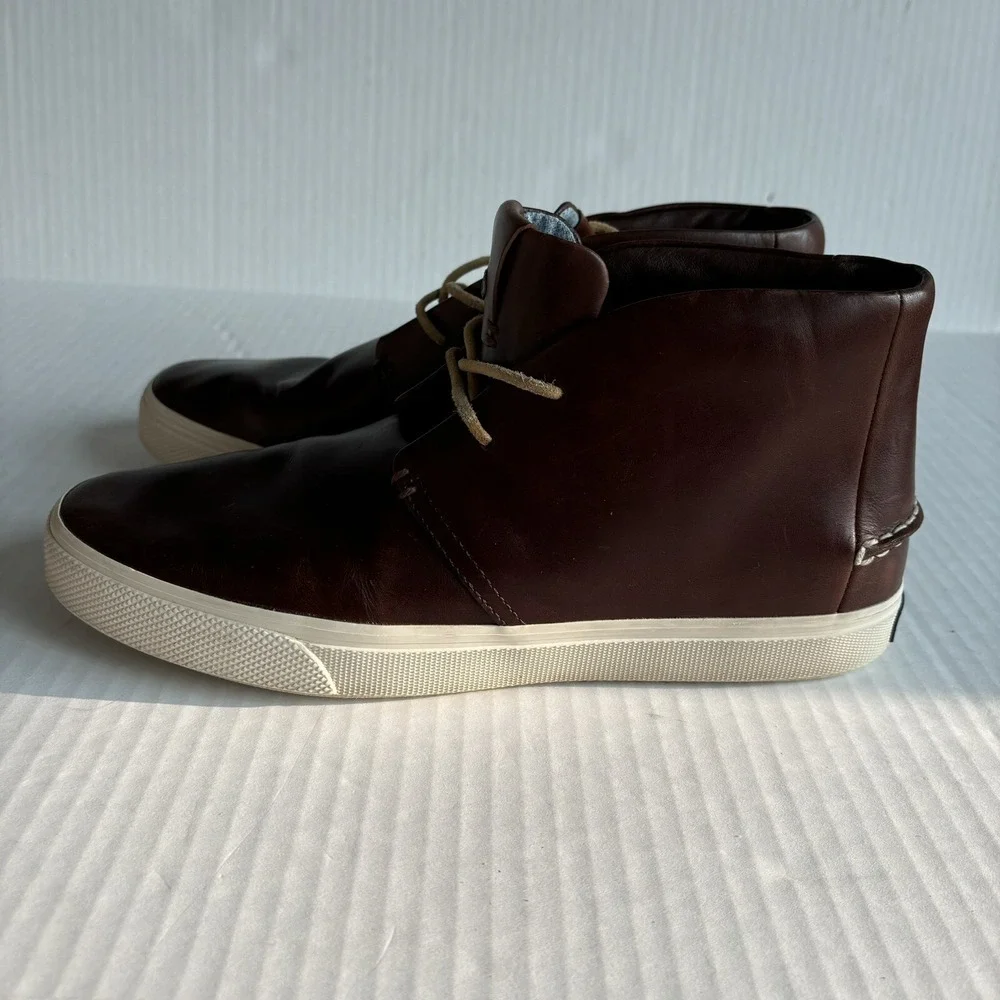Men's Sperry Striper PlushWave Brown Leather Mid Sneaker Boots‎ Size 9